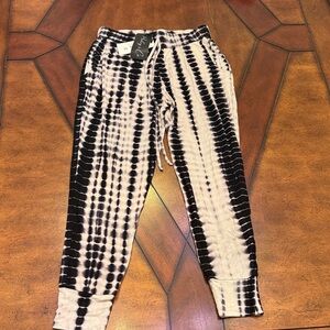 Veronica M Black and White Tie-Dye Pants